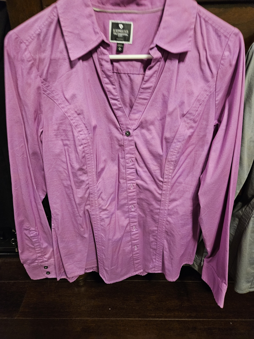 Express Purple Button-Down Shirt